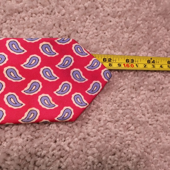 Ben Silver Silk Necktie Paisley Print Business Casual Breuer Tie - Minor Flaws - Picture 10 of 10